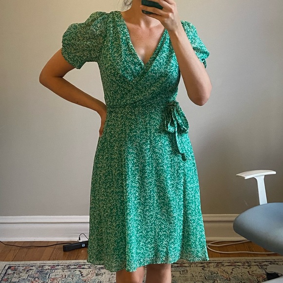 Green Floral DKNY Dress - Picture 1 of 4